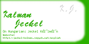 kalman jeckel business card